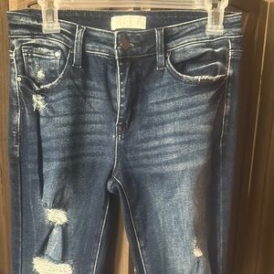 Distressed Blue Jeans